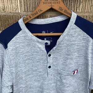 Patriots Men's Small Nike‎ Dri Fit 3/4 Sleeve Blade Collar Polo Tee New England